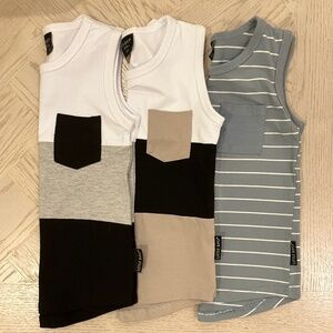 Set of 3 - Little Bipsy Collection - Boy's 2-3T Pocket Tank